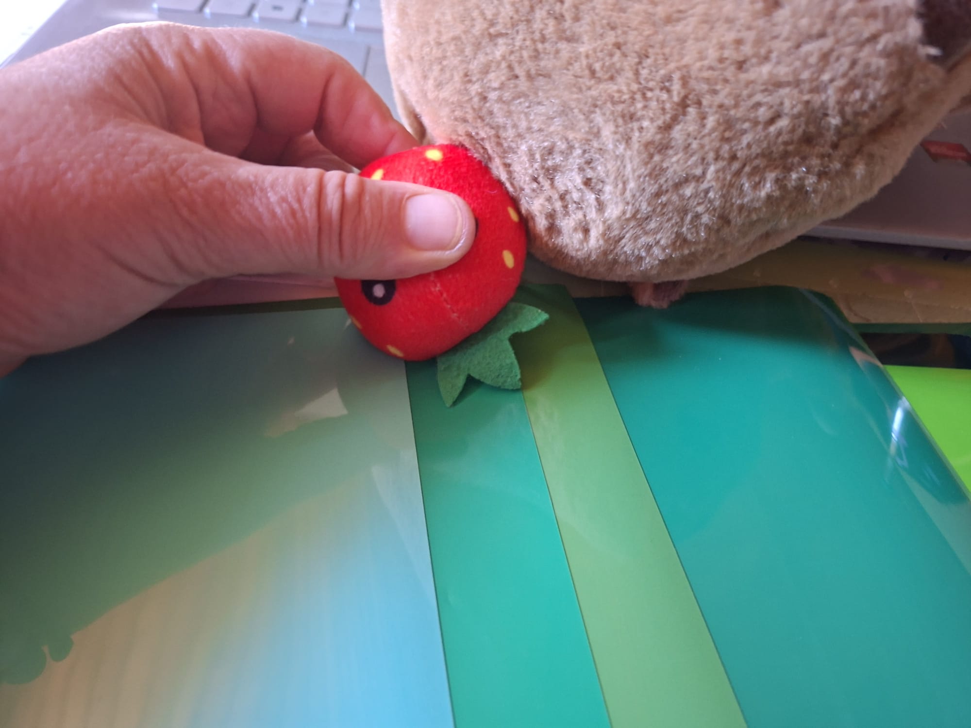Trouver le thermocollant qui se rapproche le plus du vert de la fraise